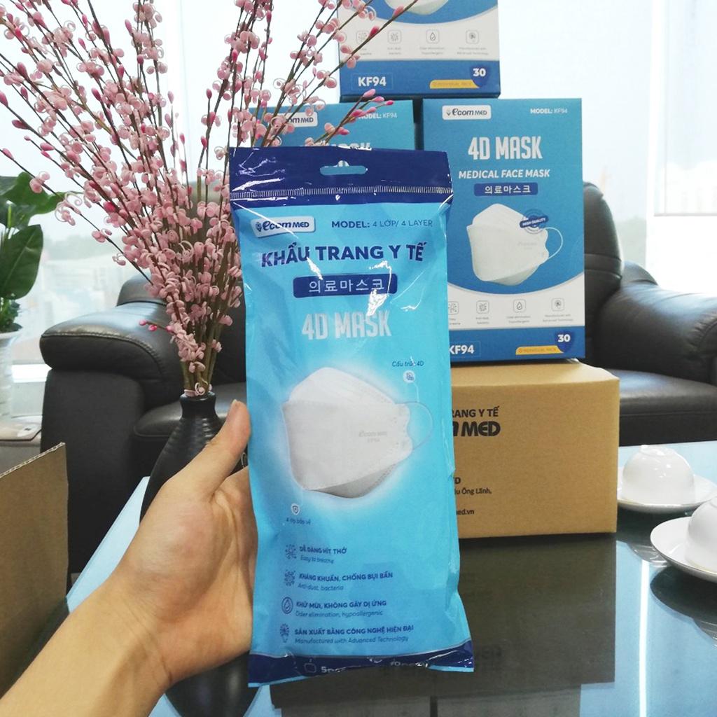 Thùng 500 Khẩu Trang KF94 EcomMed - Đạt Chuẩn FDA Hoa Kỳ