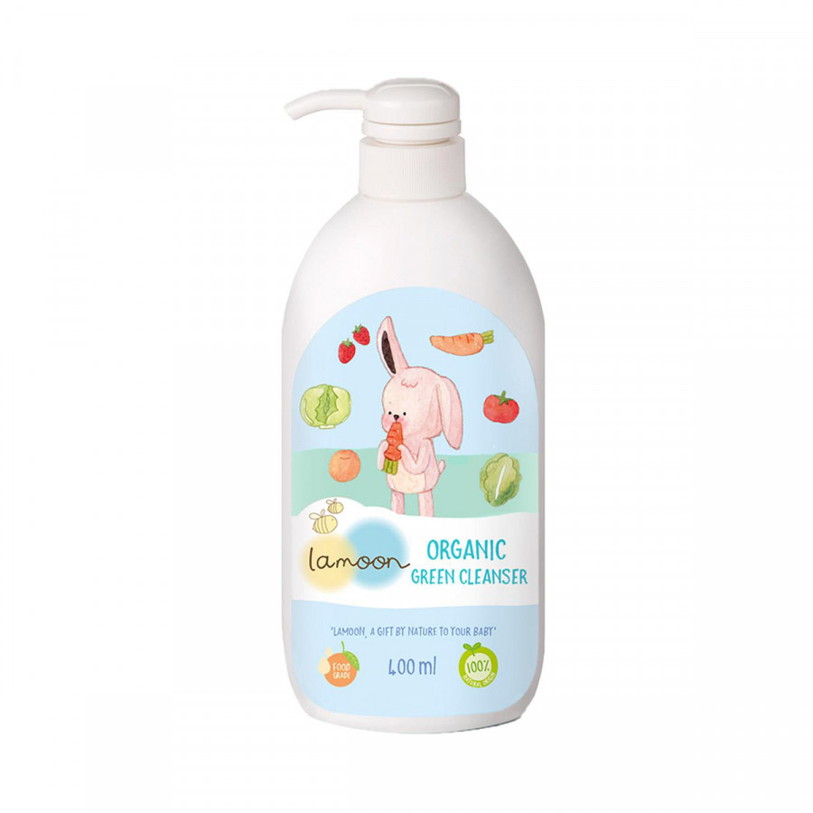Nước rửa rau củ quả Organic cho bé Lamoon - Bình 450ml