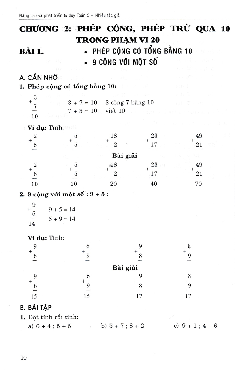 NÂNG CAO VÀ  PHÁT TRIỂN TƯ DUY TOÁN 2