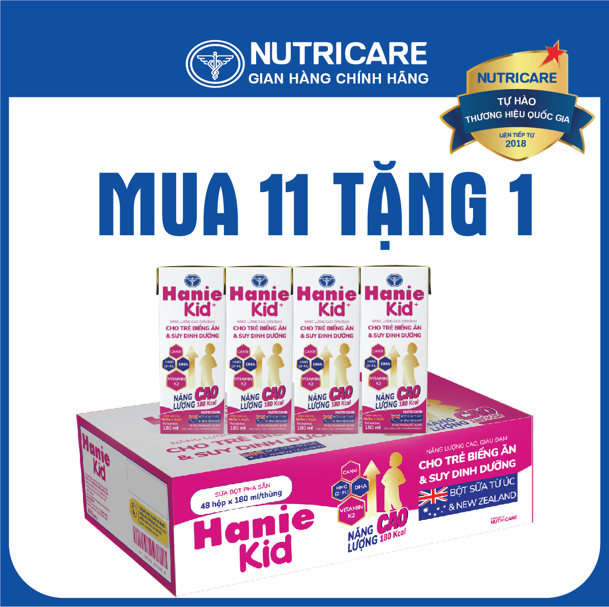 Sữa nước Nutricare Hanie Kid cho trẻ biếng ăn (180ml)