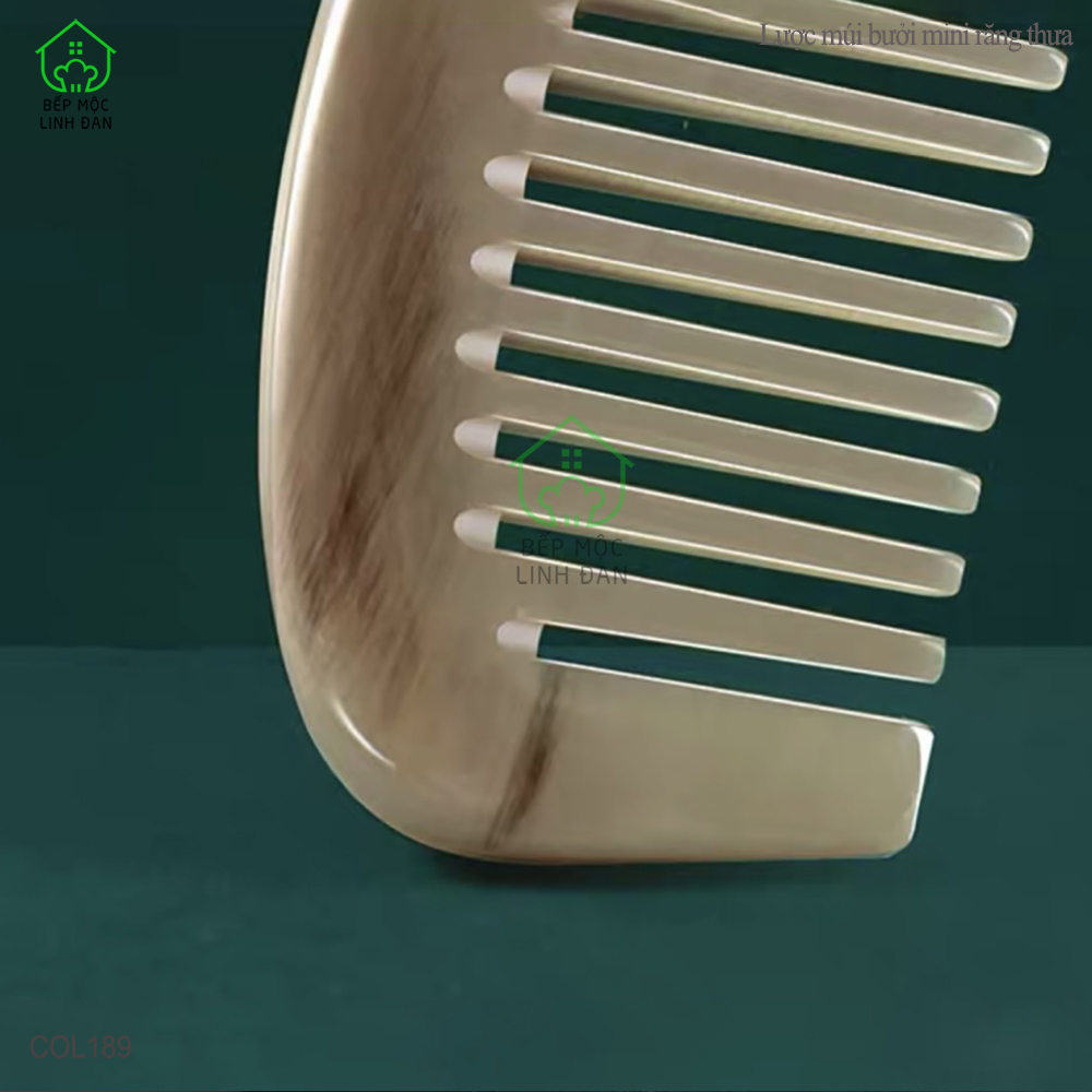 Lược Sừng Múi Bưởi Mini Răng Thưa Bỏ Túi Tiện Dụng