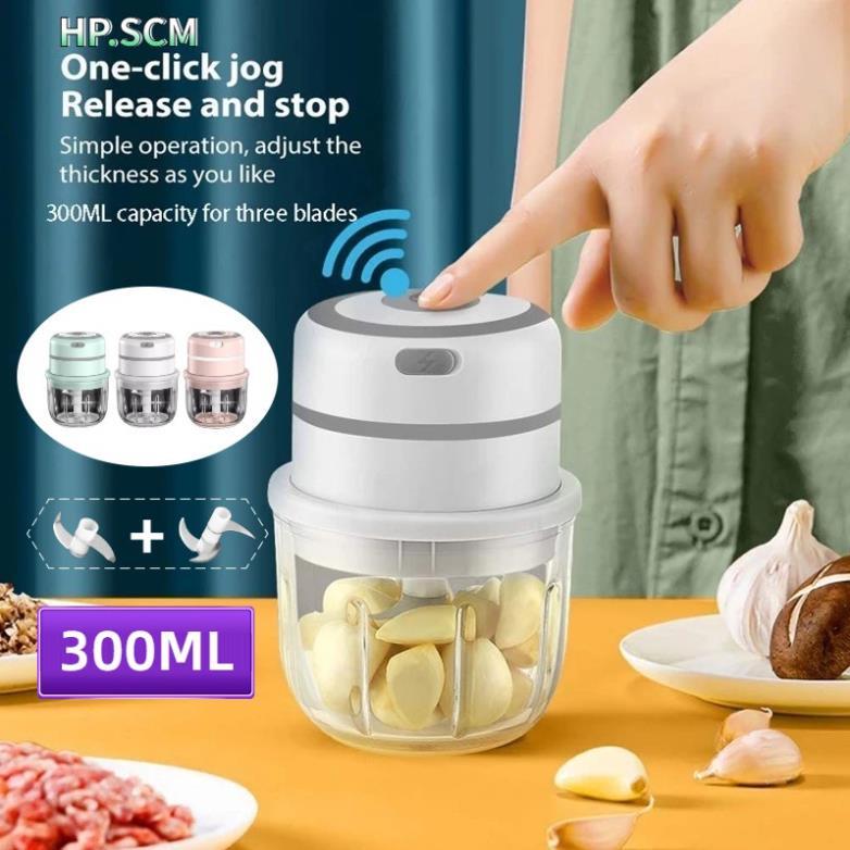 Hàng Độc LạMáy xay tỏi ớt, rau củ, máy đánh trứng mini tiện dụng nhà bếp 100ml 150ml 250ml 300ml combo 2in1