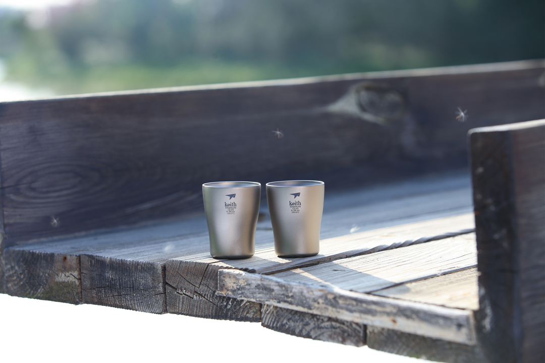 Bộ cốc uống rượu Titanium Wine Cup 10ml KEITH Ti9304 10ml (Bộ 2 chiếc)