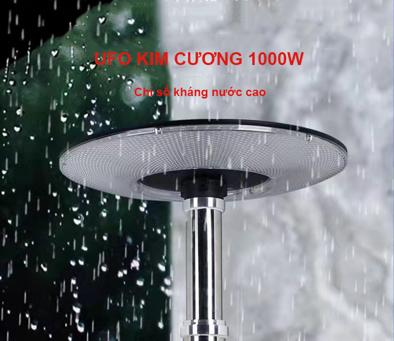 Đèn năng lượng mặt trời UFO kim cương 1000W,Vỏ nhựa ABS,Tấm pin liền,Cảm biến chuyển động, Ánh sáng trắng- 1000WUFO