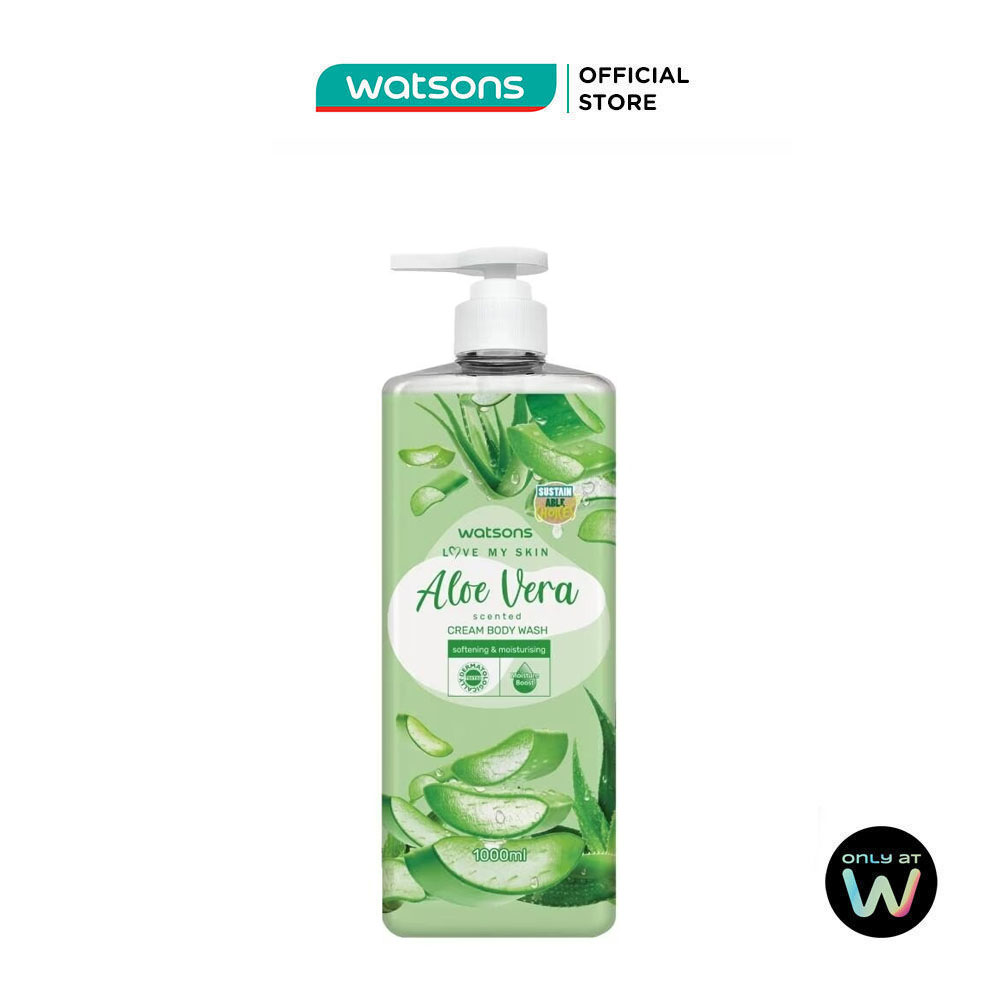 Kem Tắm Watsons Love My Skin Aloe Vera Scented Cream Body Wash 700ml/1000ml