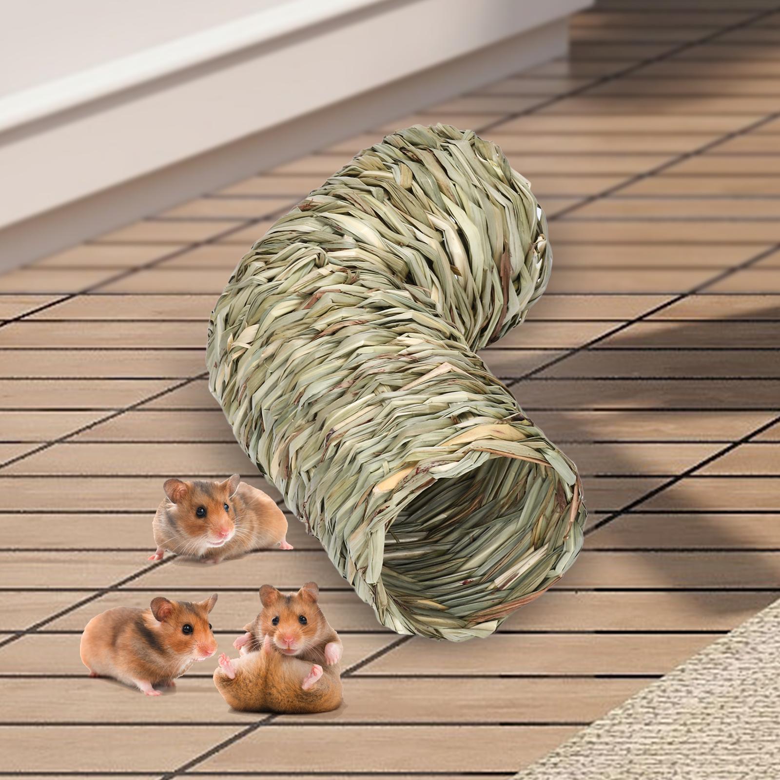 Hamster Grass Tunnel Tunnel Hideaway Durable Bunny Toy Pet Supplies Rabbit Tunnel Tube Nest for Chinchilla Hedgehog Gerbils Ferrets