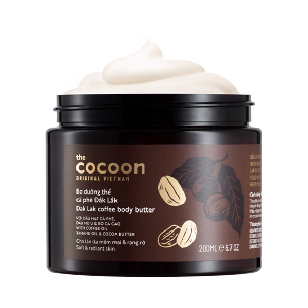 Bơ Dưỡng Thể Chiết Xuất Cà Phê Cấp Ẩm Dưỡng Mịn Da Cocoon Dak Lak Coffee Body Butter