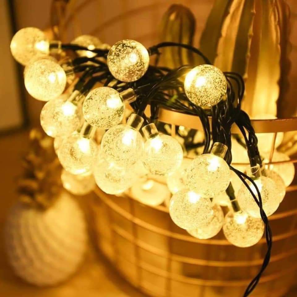 Đèn nháy bi bọt nước, dây led tròn nhỏ dài 10m, 40 bóng, trang trí nhà cửa lung linh