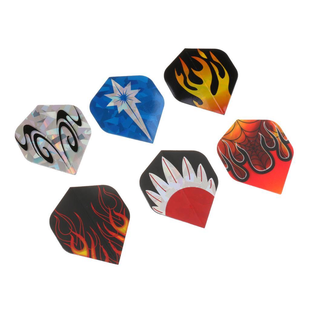2x 30 Pieces Durable Assorted Color  Flights Standard Shape Spider Flame  Pattern