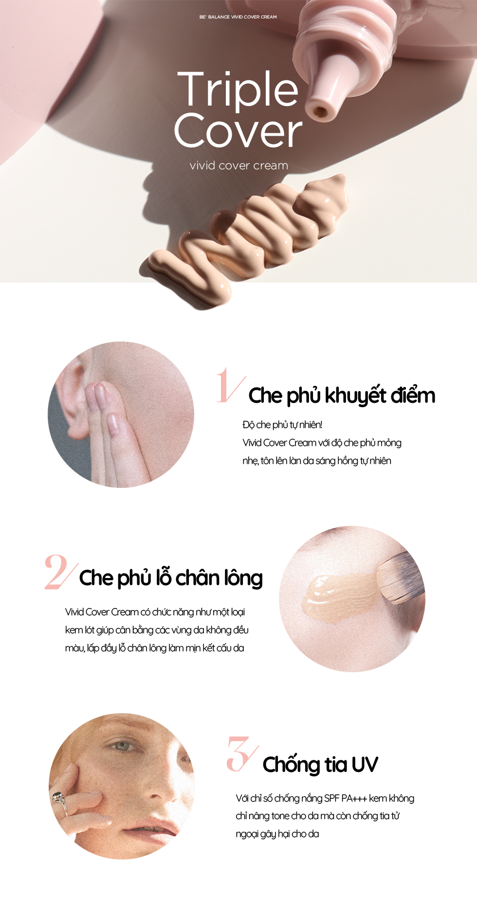 Kem che khuyết điểm BE'BALANCE Vivid Cover Cream 50ml