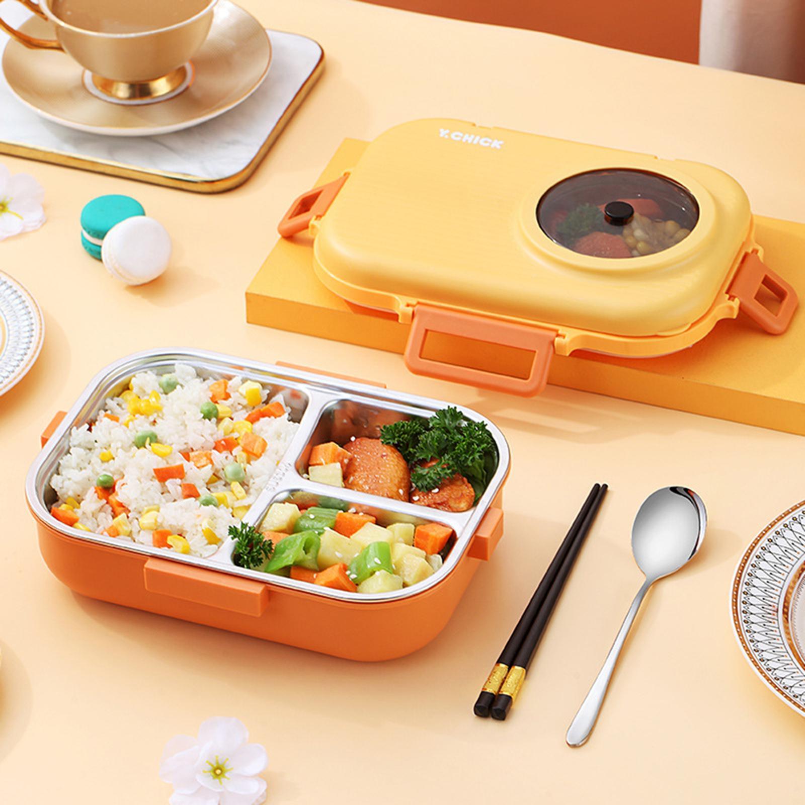 Bento Box with 200ml Soup Bowl with Tableware Food Container Portable Double Layer Lunch Container for Picnic Household Camping Student