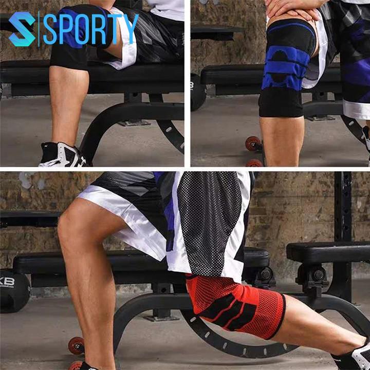 Băng quấn đầu gối băng quấn thể thao băng quấn khớp gối SPORTY 1123X vải dệt tích hợp đai đeo lò xo