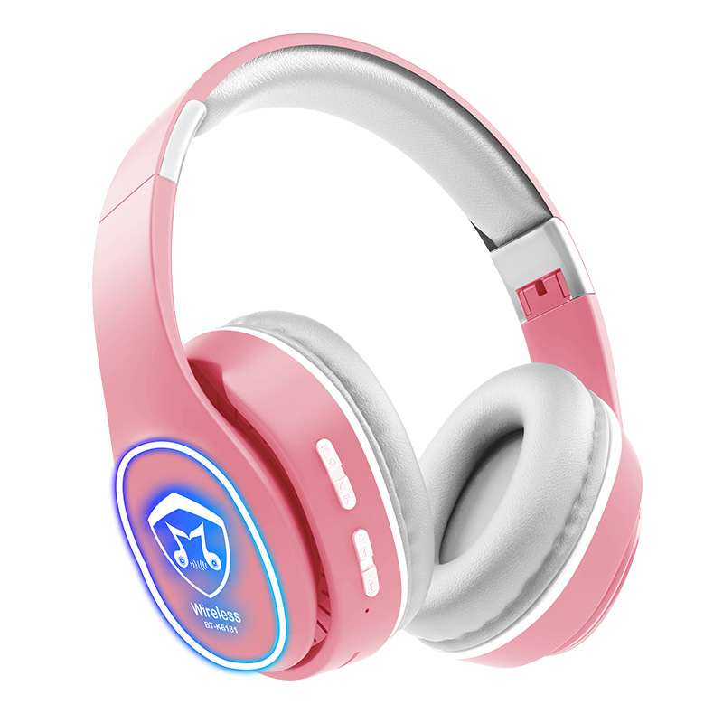 Tai nghe chụp tai Bluetooth 5.0 K6131 Macaron Hỗ Trợ Thẻ Nhớ, Dây 3.5mm, Đài FM - Hàng Nhập Khẩu