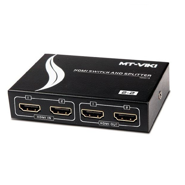 Bộ chia HDMI 2 vào 2 ra có điều khiển MT-Viki MT-HD2-2 - Hàng Chính Hãng