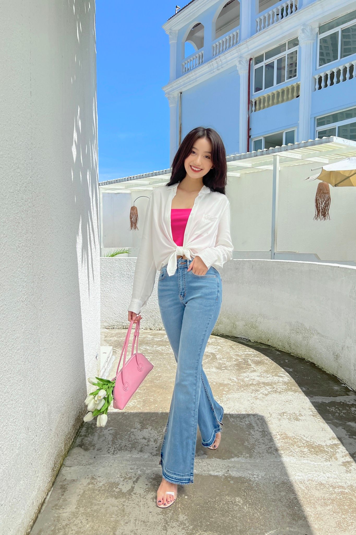 OLV - Quần Ripped Flare Jeans