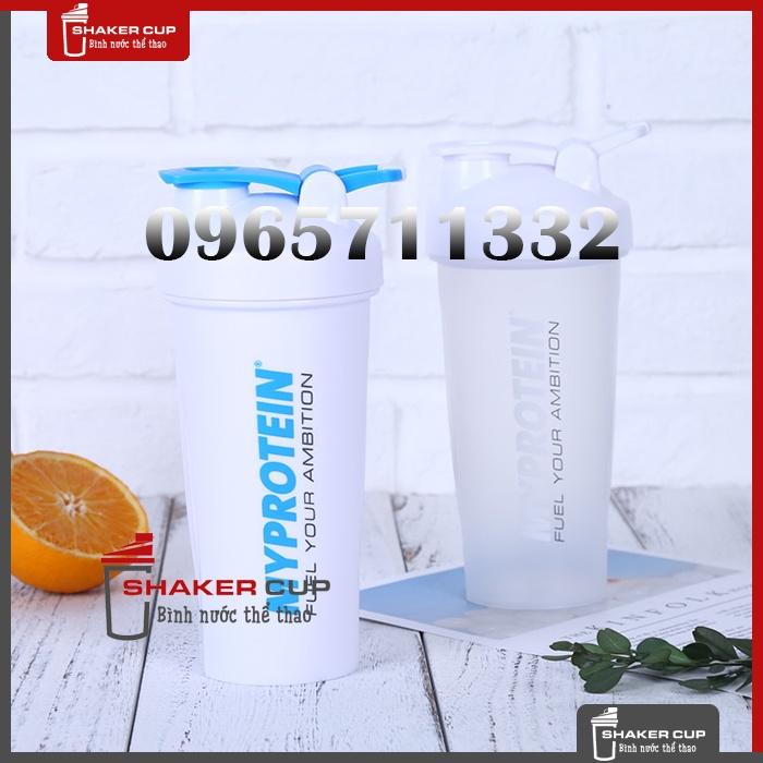 Bình lắc nước bình tập gym Shake bottle Myprotein - Trắng trong