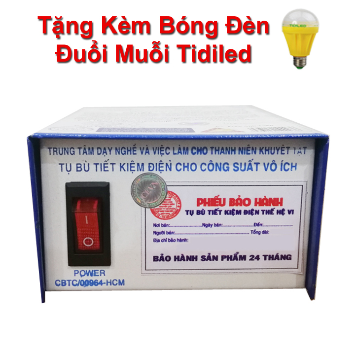 Thiết Bị Tụ Bù Tiết Kiệm Điện Thế Hệ VI - Tặng Kèm Bóng Đèn Đuổi Muỗi