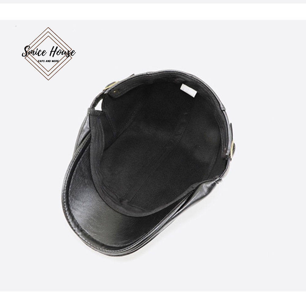 Nón beret da Jamont nam cao cấp logo dập nổi - mũ nồi nam cao tuổi thu đông cho ông và bố hàng nhập khẩu- Smice House