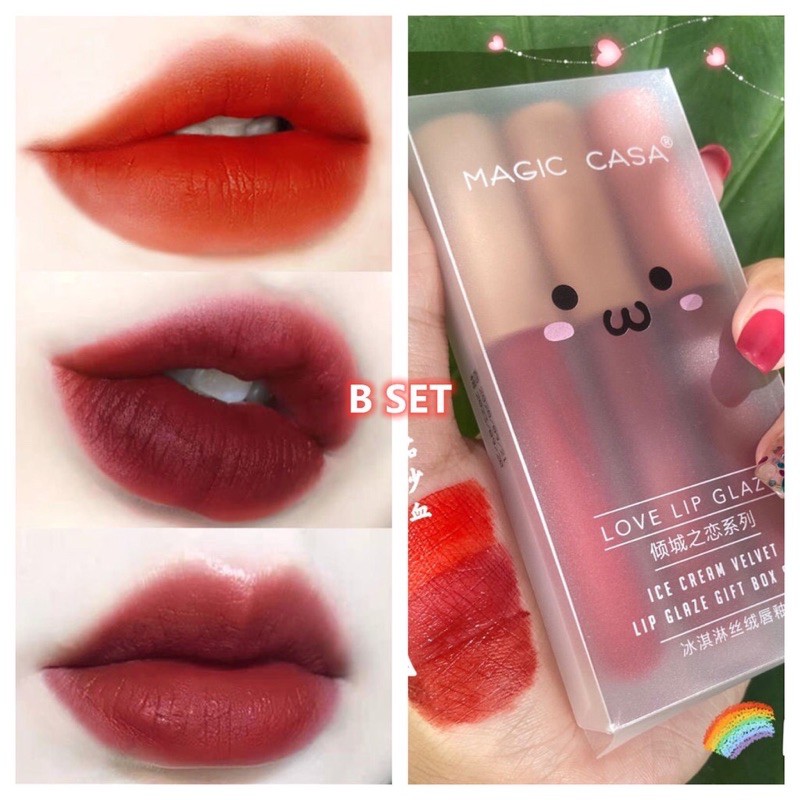 Set 3 Son Kem Lì MAGIC CASA Love Lip Glaze