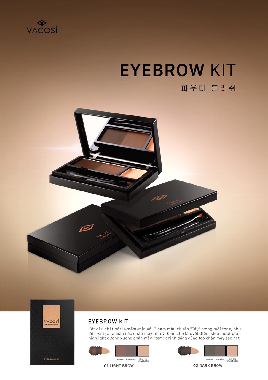 Bột Vẽ Chân Mày Vacosi EyeBrow Kit