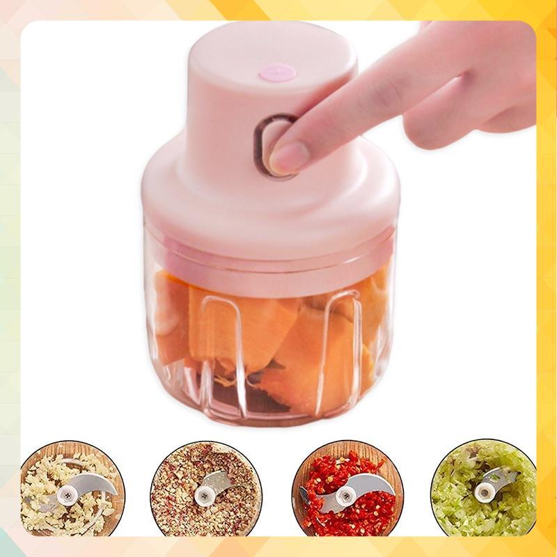 Máy Xay Tỏi Hồng 250ml- Máy Xay Mini Xay Tỏi Ớt Tiêu Cầm Tay Đa Năng