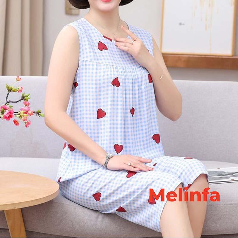 Bộ đồ ngủ ba lỗ nữ, bộ đồ lửng mặc nhà chất vải lanh cotton thoáng mát nhiều màu, bộ đồ lanh nữ mã VABD0176