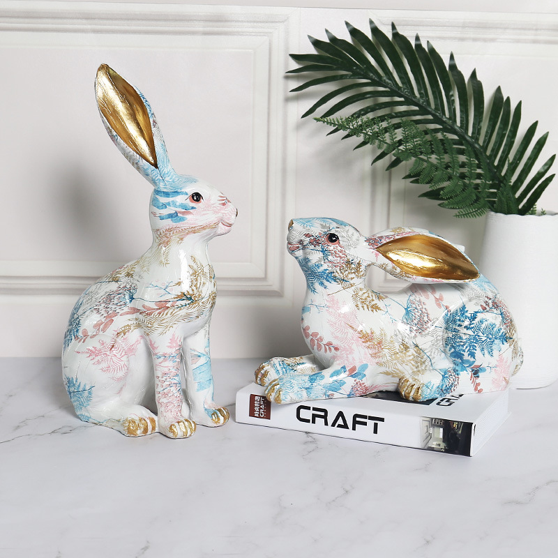 Tượng Thỏ Sắc Màu - Thỏ Phục Sinh - Trang Trí Sân Vườn, Để Bàn, Luxury