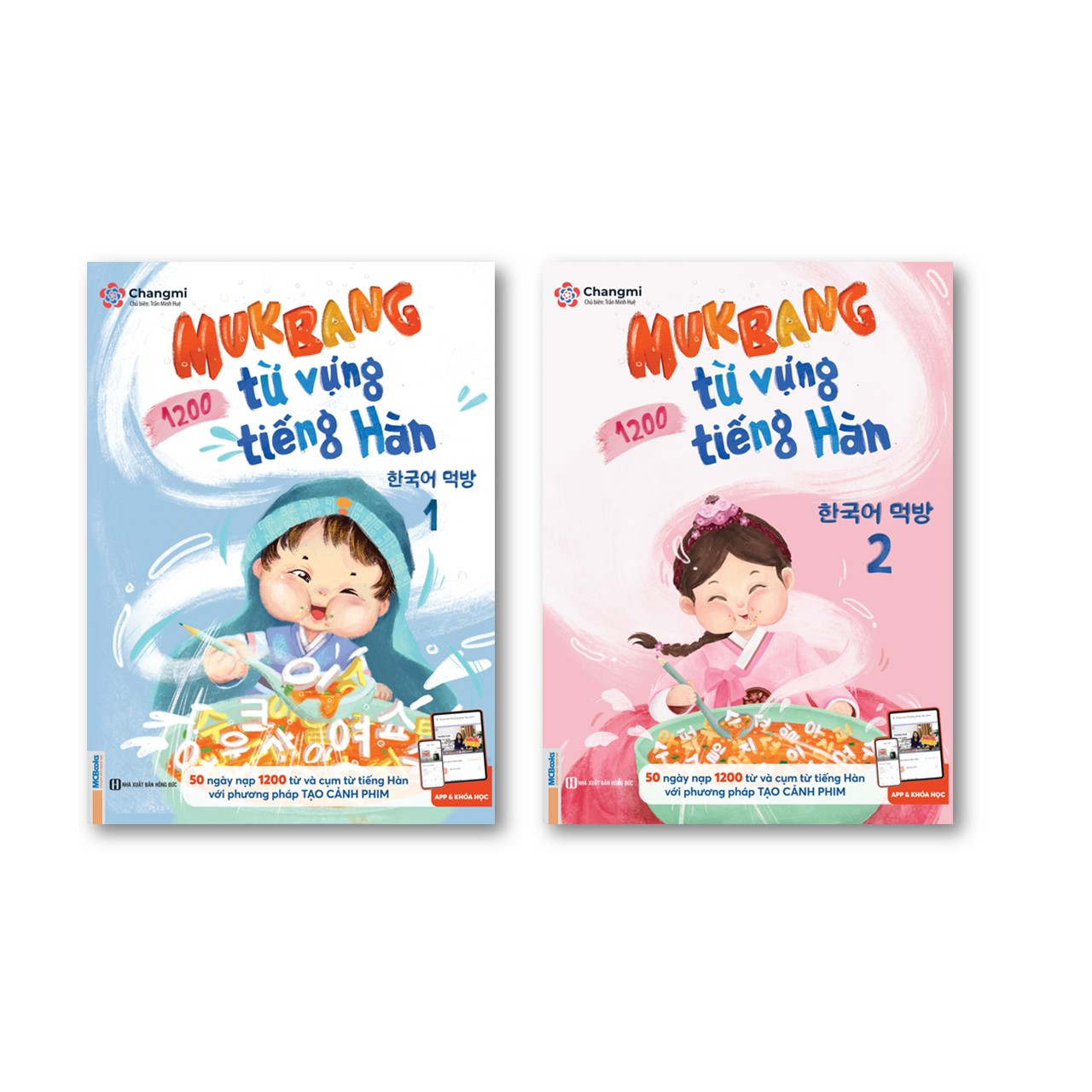 Bộ 2 cuốn sách Mukbang 1200 từ vựng tiếng Hàn tổng hợp – Nạp nhanh nhớ lâu 1200 từ vựng trong 50 ngày (bộ 2 cuốn sách )