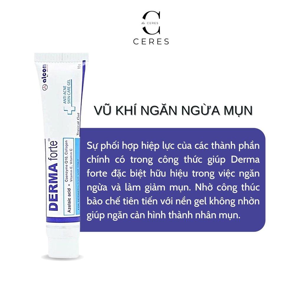 Derma Forte Kem Giảm Mụn Gel Ngừa Thâm Mờ Sẹo Mụn Ẩn Mụn Đầu Đen 15g