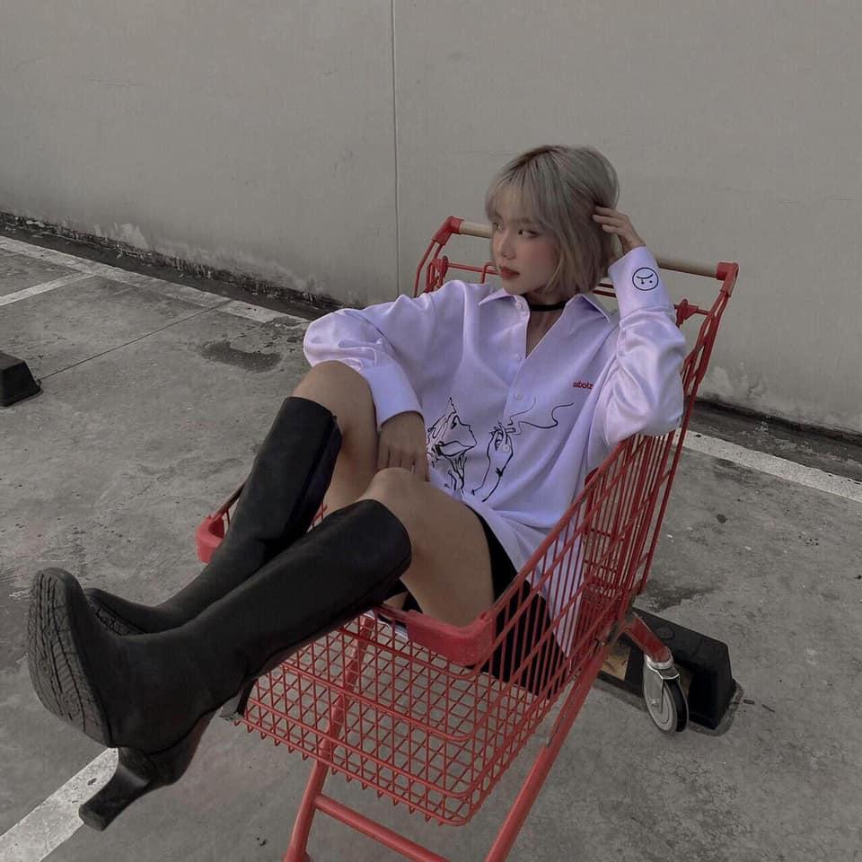 Áo sơ mi Sadboiz Form thụng unisex Nam nữ đều mặc đc nhé