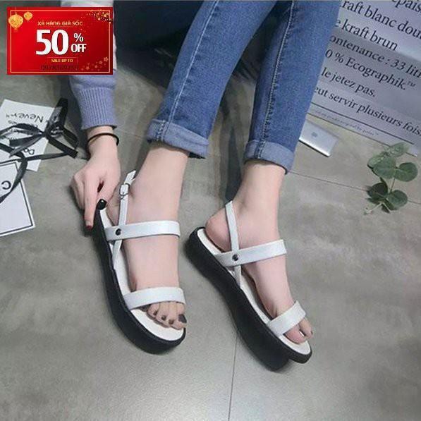 GIÀY SANDAL NỮ QUAI NGANG DA MỀM MỊN - MSP 2972