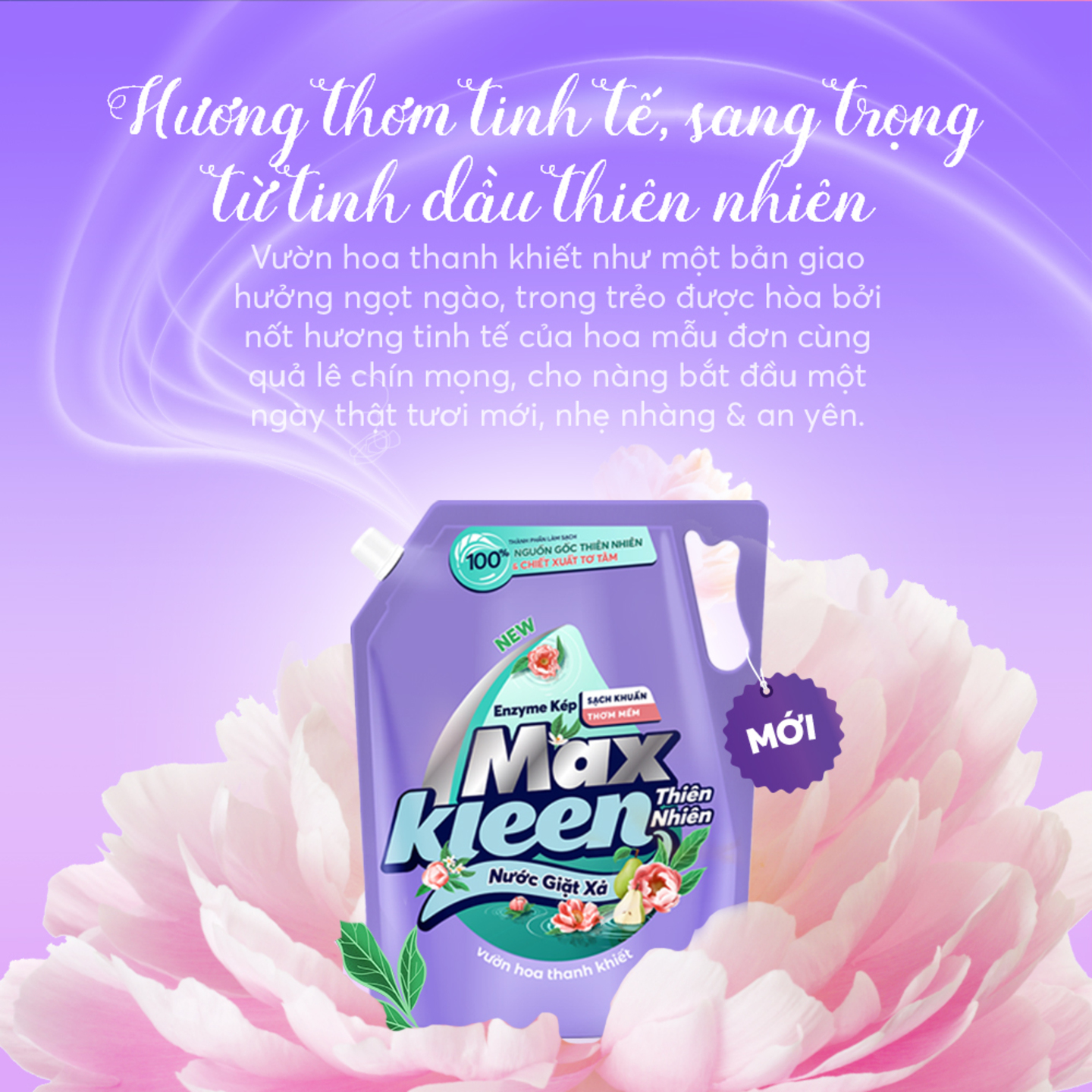 Túi Nước Giặt Xả MaxKleen Thiên Nhiên 3.6kg