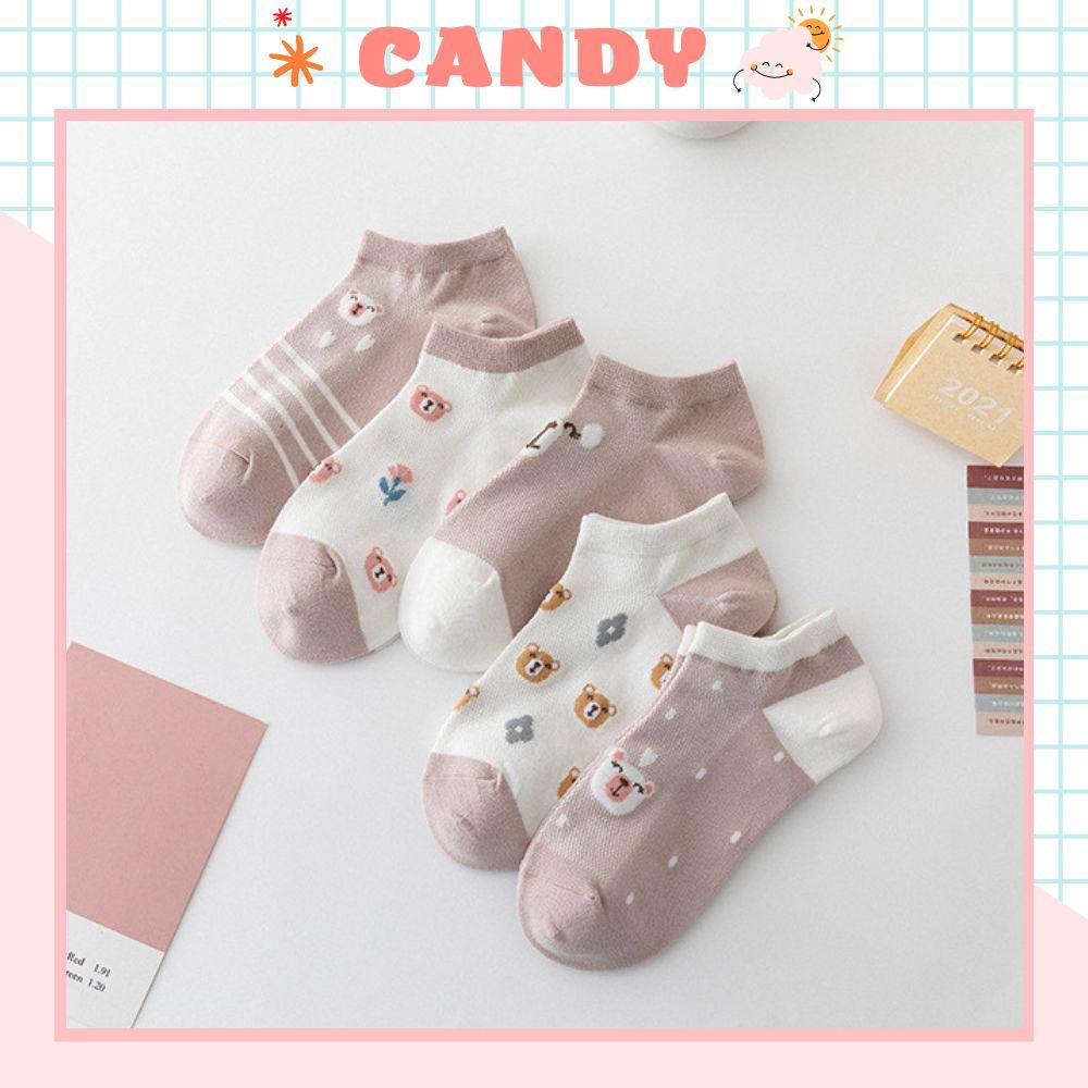 Tất nữ vớ nữ cổ thấp, Set 5 đôi tất nữ phong cách Hàn Quốc, co dãn 4 chiều, chất liệu cotton Hàn cao cấp TN-217