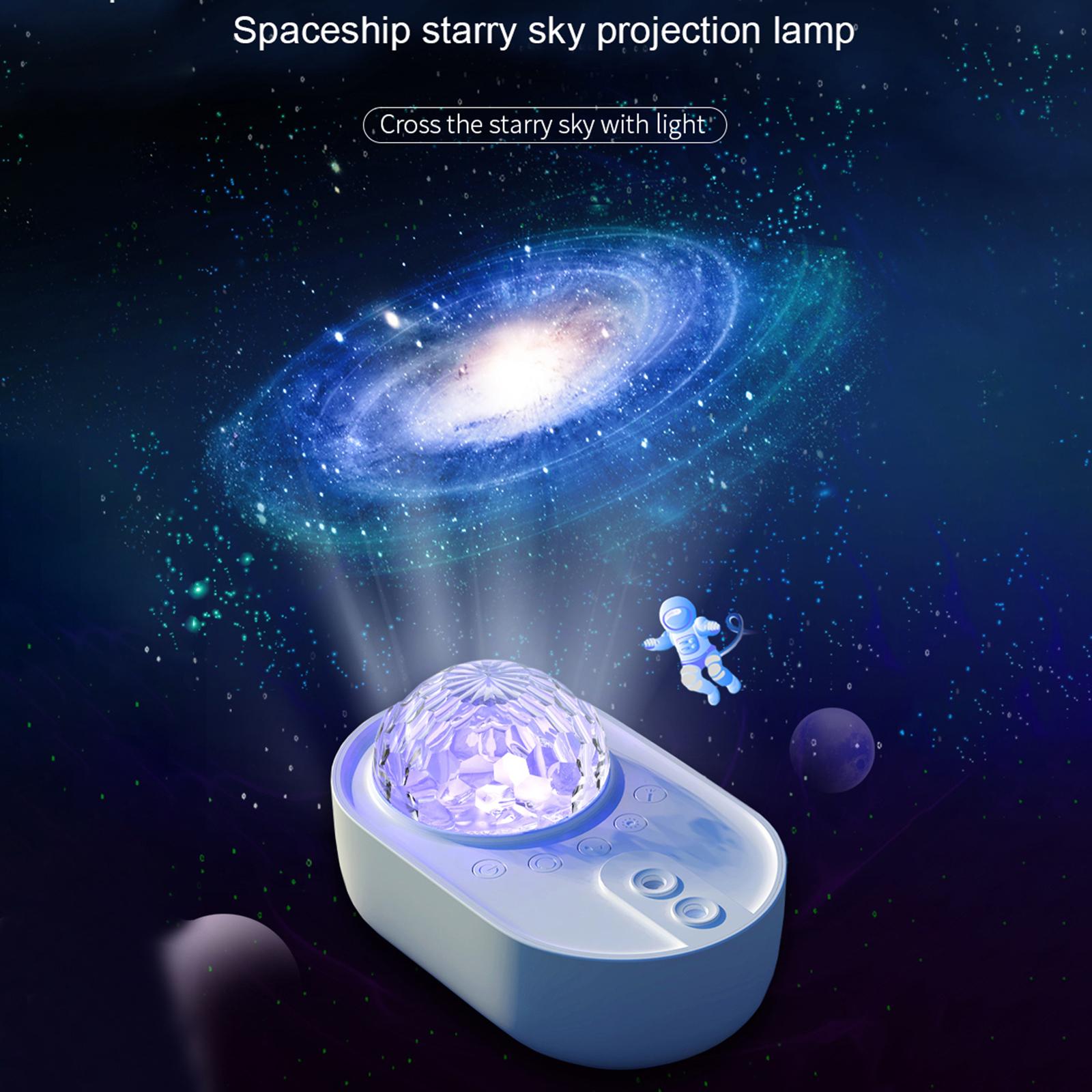 Space Ship Projection Light with Remote Control Colourful Light Music Projection Star Lamp for Bedroom Decoration Living Room