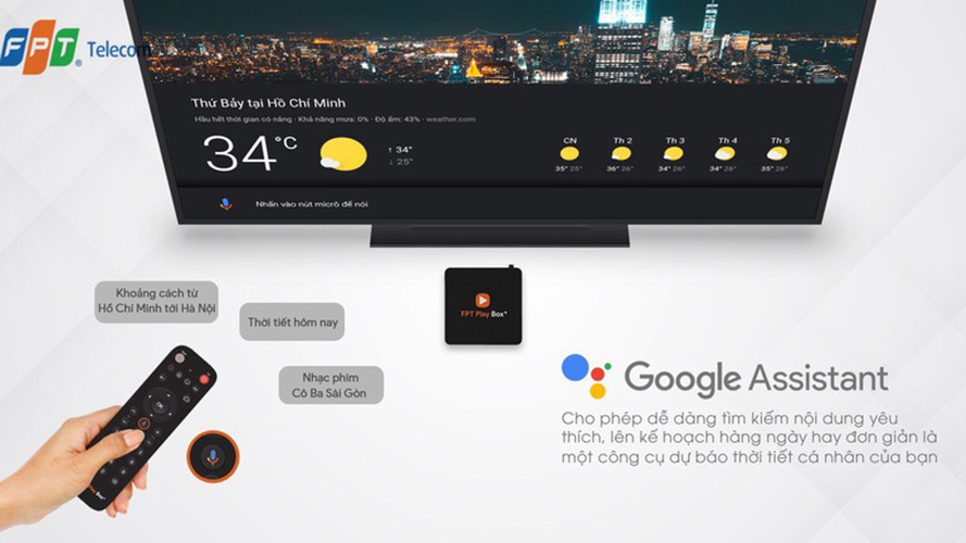 FPT Play Box+ New Plus 4K Android box Điều khiển giọng nói - Hàng Chính Hãng