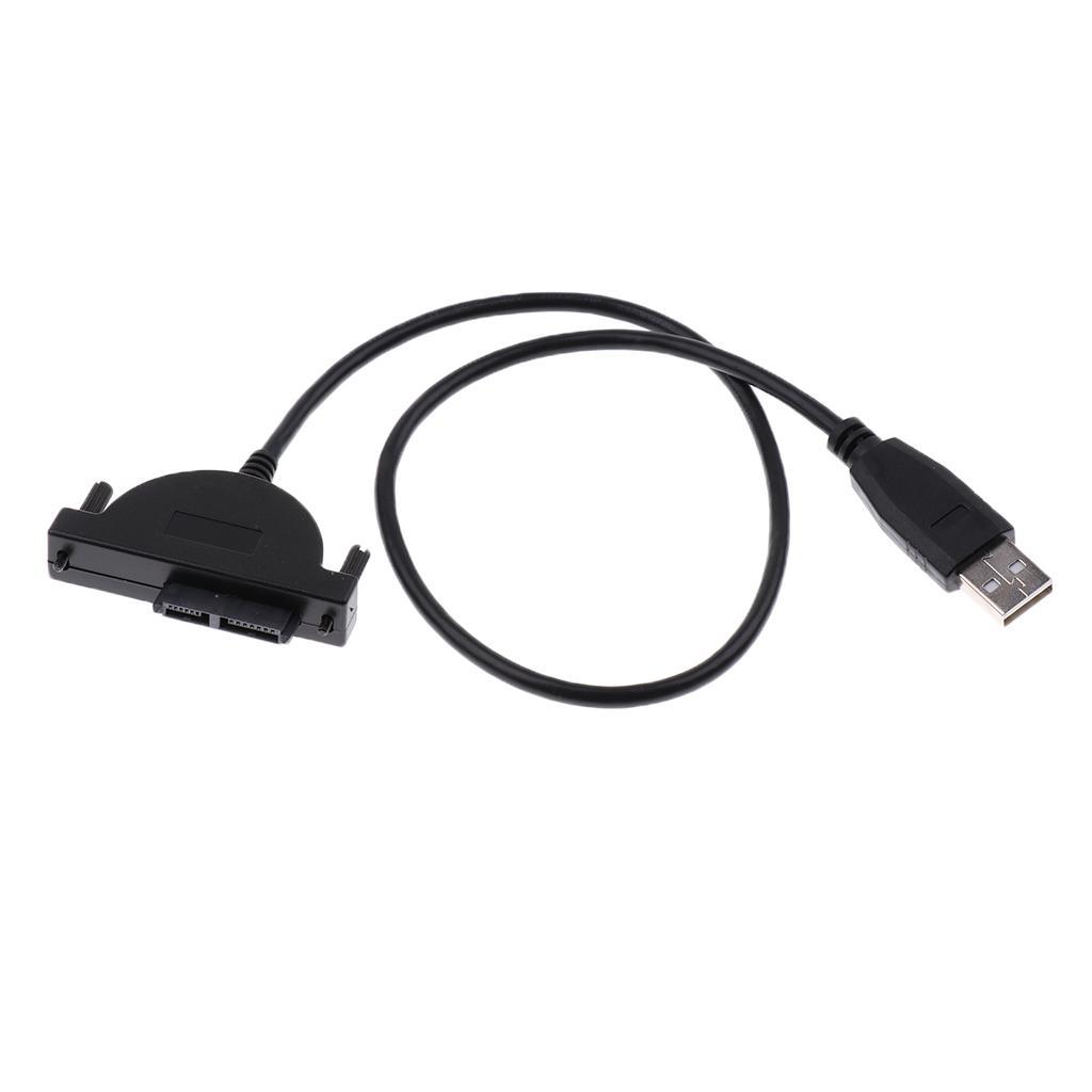 USB 2.0 to 2.5" SATA 7+6P Hard Drive Adapter Cable Converter Cord for Laptop