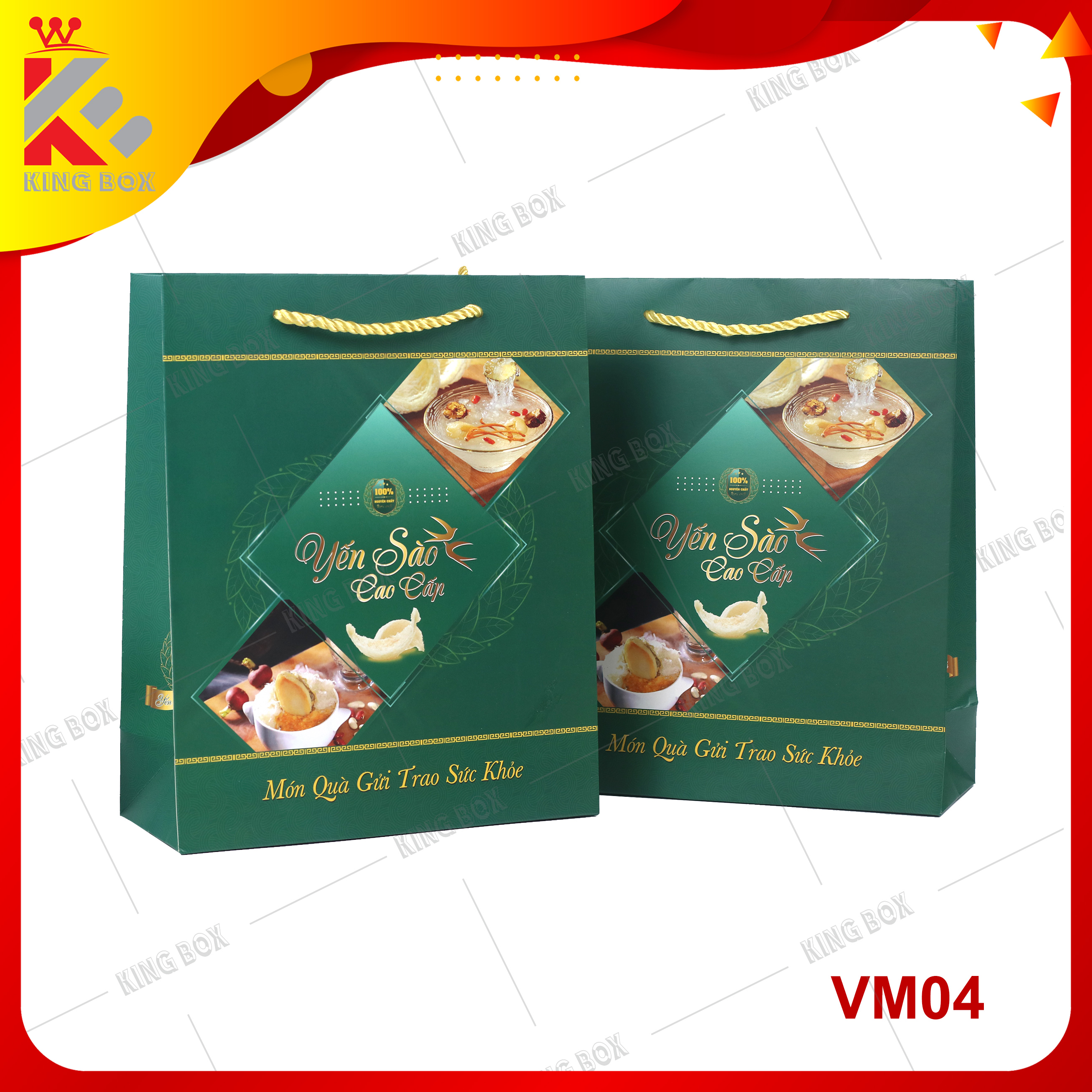 20 Túi giấy đựng yến sào cao cấp size trung KING BOX