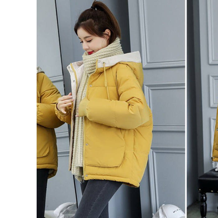 Hình ảnh Áo khoác phao nữ dày dặn siêu ấm áp, thời trang phong cách trẻ - Vàng