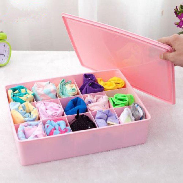 Khay đựng đồ lót 15 ngăn Homestar (Xanh/Hồng