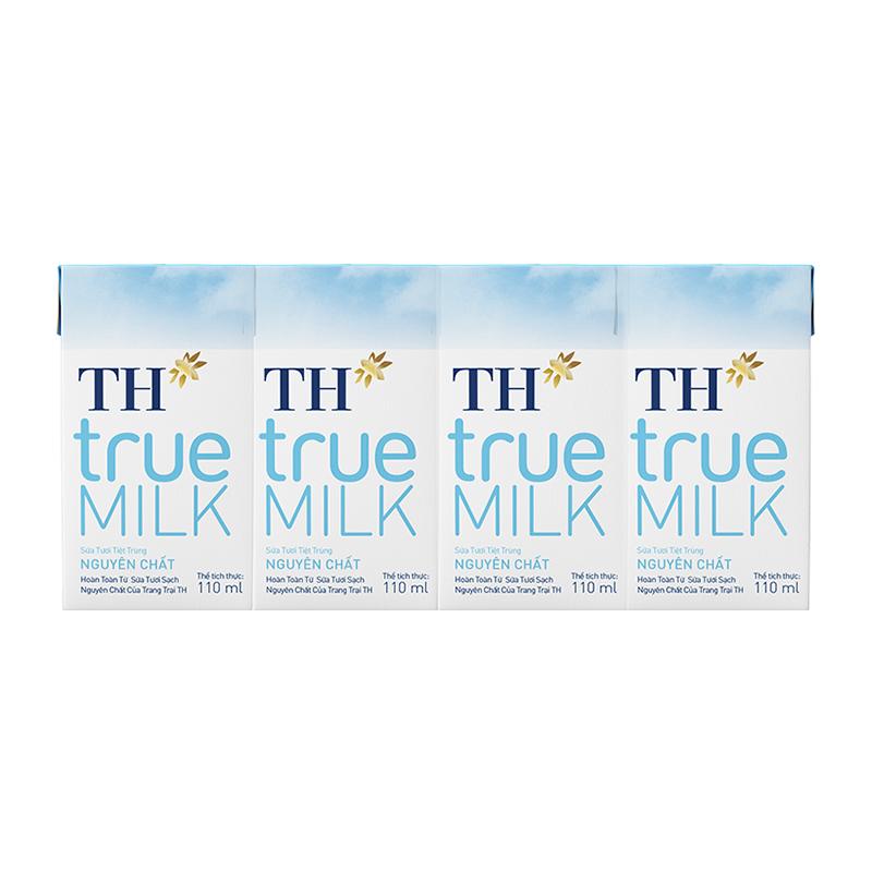 Lốc sữa tươi tiệt trùng nguyên chất 110ml x 4 hộp
