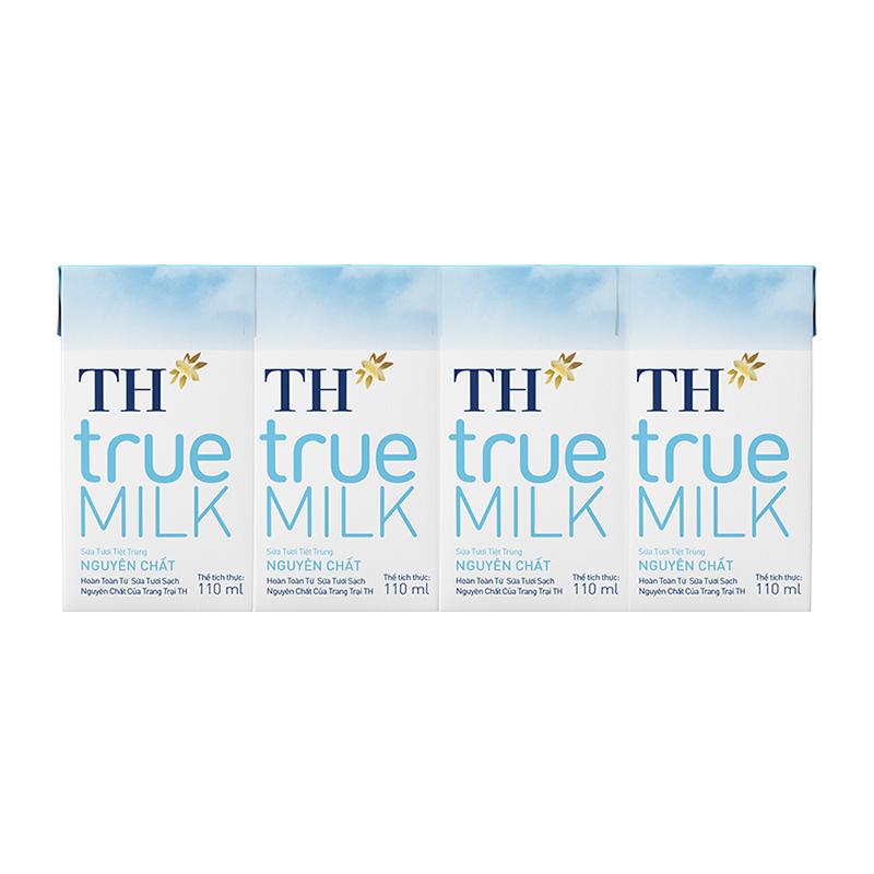 Lốc sữa tươi tiệt trùng nguyên chất 110ml x 4 hộp