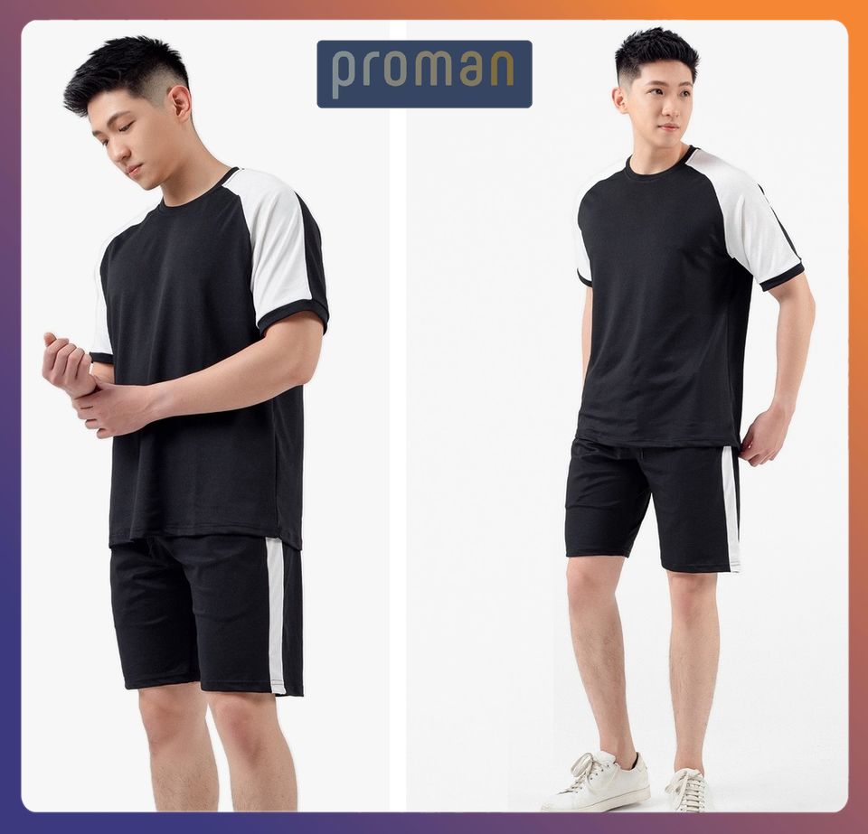 Bộ Thể Thao Nam Cộc Tay đồ bộ mùa hè Thời Trang Phong Cách Trẻ Trung Cao Cấp BO01 - PROMAN