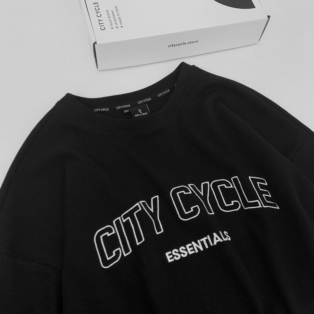 Áo sweater essentials bộ thêu City Cycle - áo sweater unisex chất tổ ong form rộng Local Brand