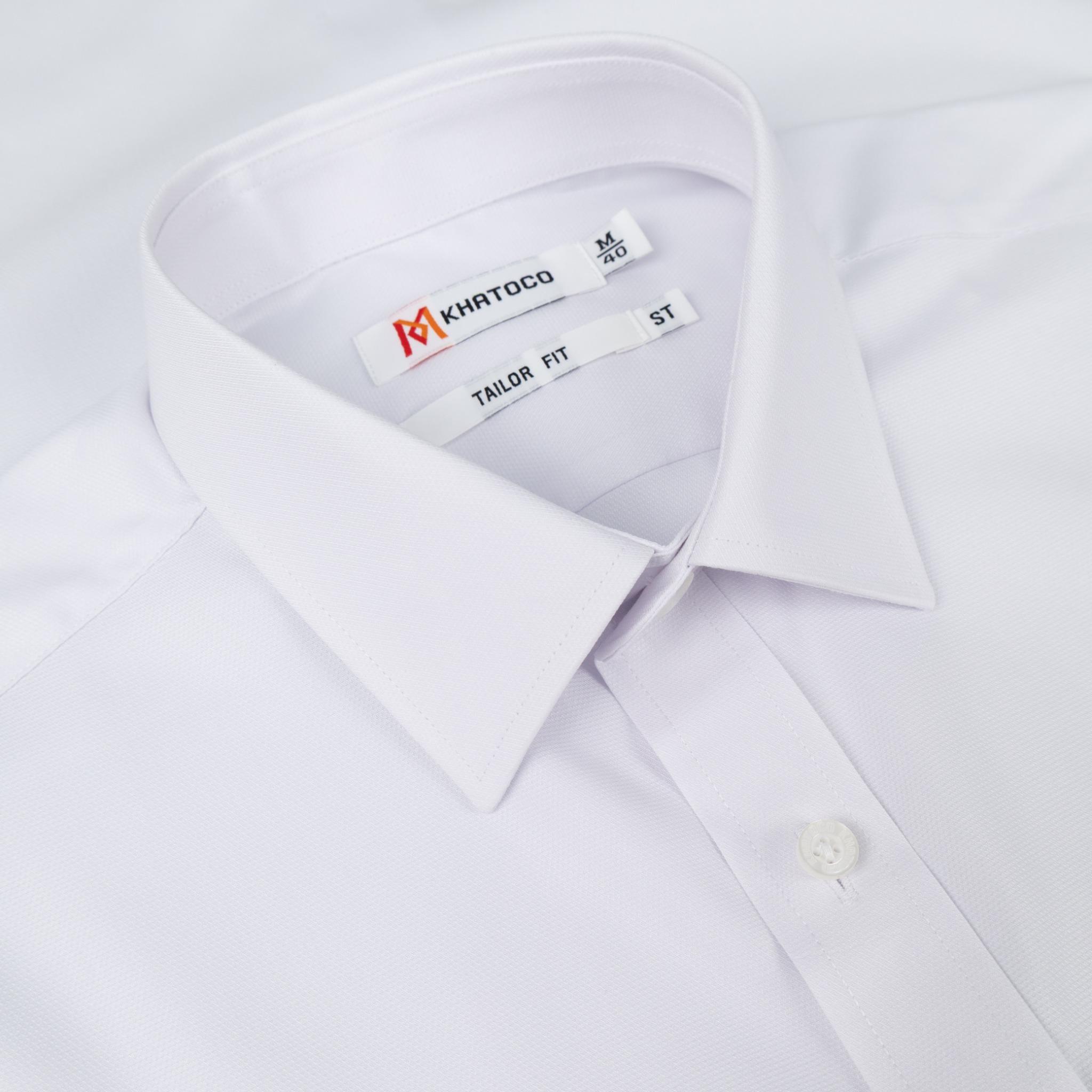 Áo sơ mi nam KHATOCO Tailor Fit ngắn tay A1MN438T2-CNTR008-2708-N