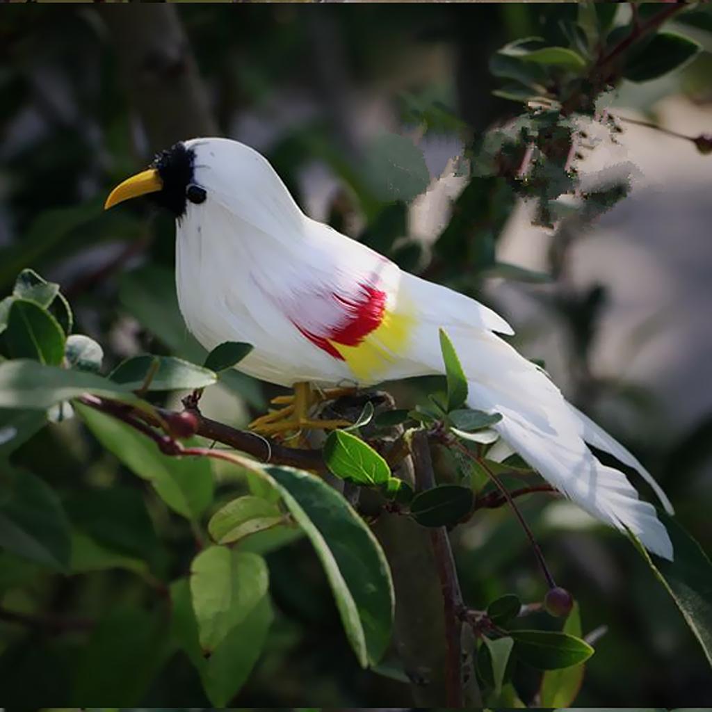 Artificial Bird Feathered Realistic Sparrow Home Garden Decor Ornament Gift