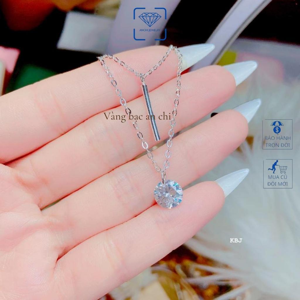 Vòng cổ 2 tầng( 2 lớp, 2 dây, 2 mặt), vòng cổ kép bạc mạ vàng, trang sức bạc Anchi jewelry