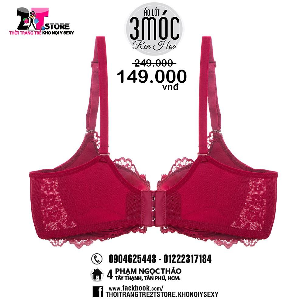 Áo Nâng Ngực Cotton 3 Móc Phối Ren
