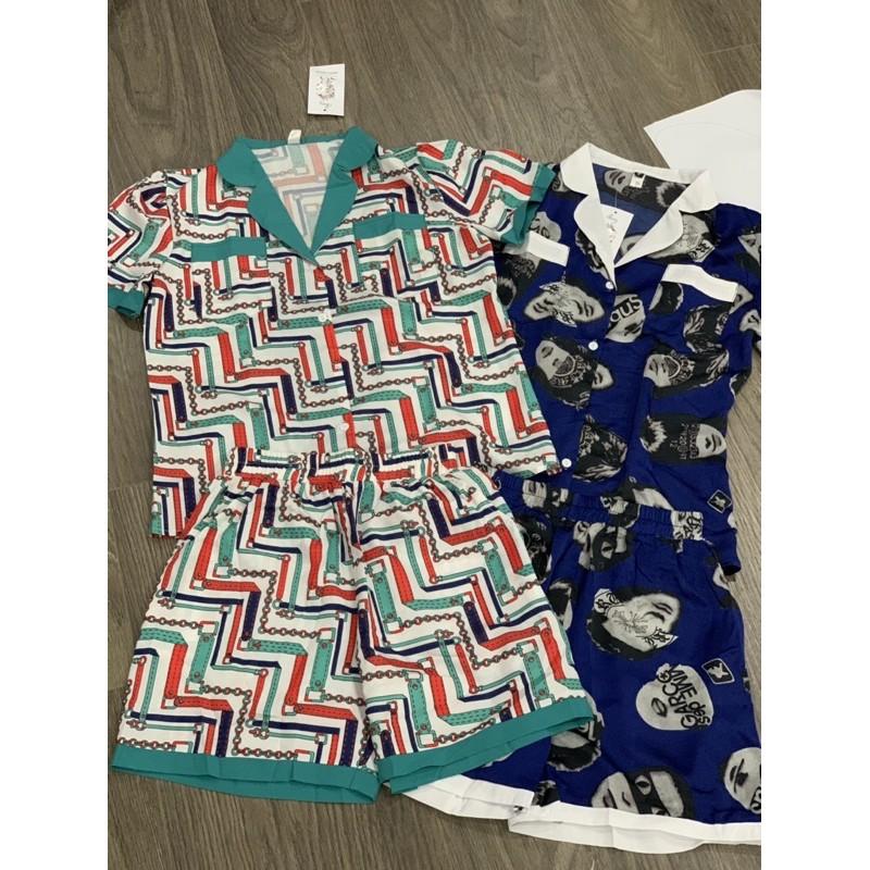 Bộ PIJAMA lụa hàng thiết kế chuẩn đẹp, bộ cộc tay đủ size từ 40-65kg