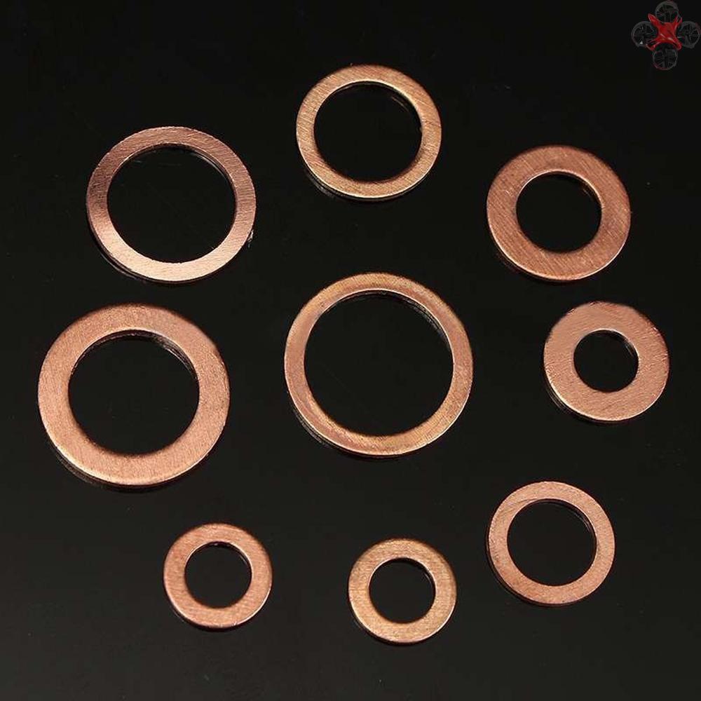 Set 200 Vòng Đệm Bằng Đồng M5-M14 Kèm Hộp Đựng Tiện Dụng