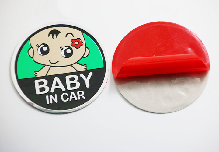 Logo dán kim loại BABY IN CAR